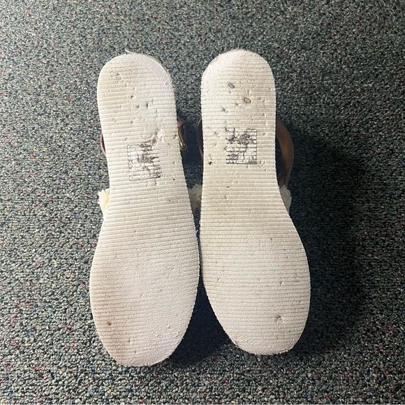 SEE BY CHLOE Tan Glyn Espadrilles Leather Flat Neutral Flats Shoes Gold Buckle 8 - Picture 14 of 16